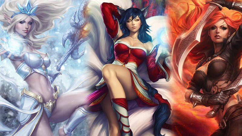 Three Female Fantasy Characters — Blue, Dramatic