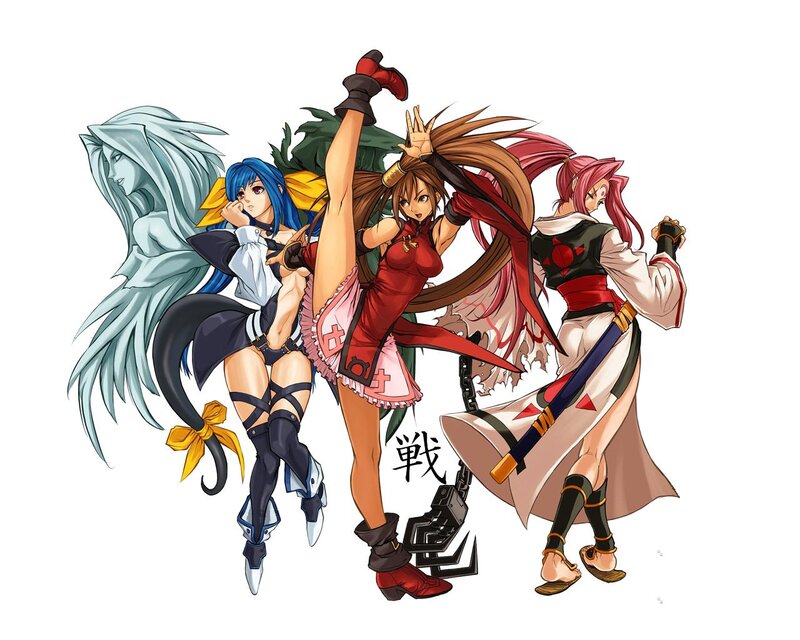 Three Female Fighters — Red, Dynamic