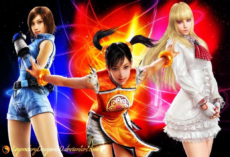 Three Female Fighters — Red