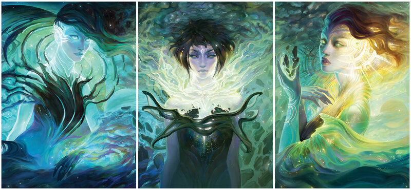 Three Female Figures in Water