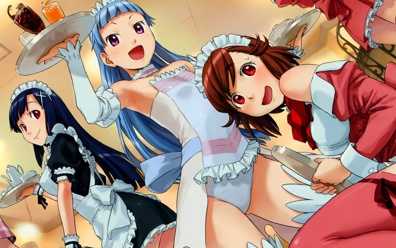 Three Female Maids — Blue