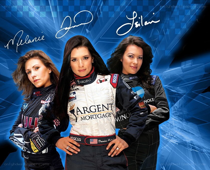 three female race car drivers