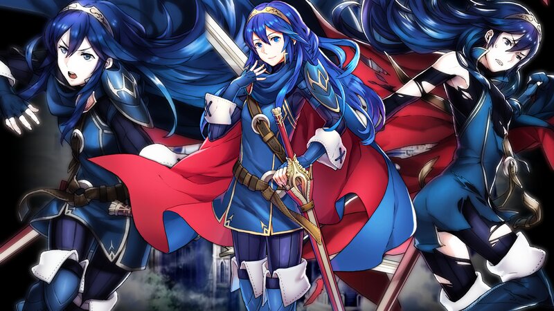 Three Female Warriors — Blue, Dramatic, Night, Anime
