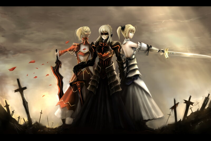 Three Female Warriors — Gray