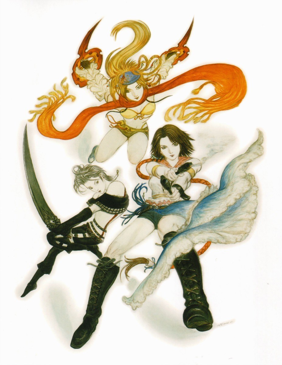 Three female warriors in action