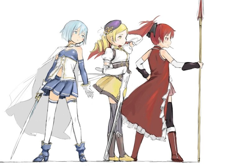 three female warriors in fantasy attire