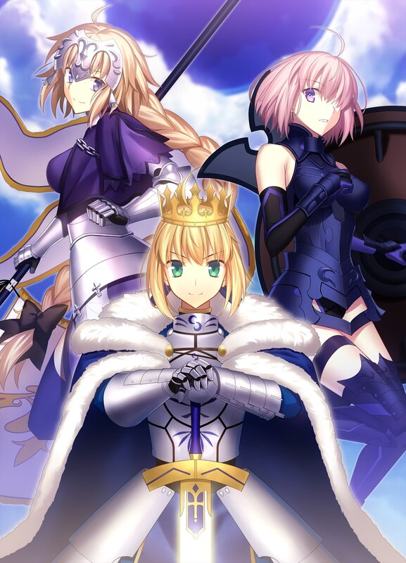 Three Female Warriors — Purple, Dramatic, Anime
