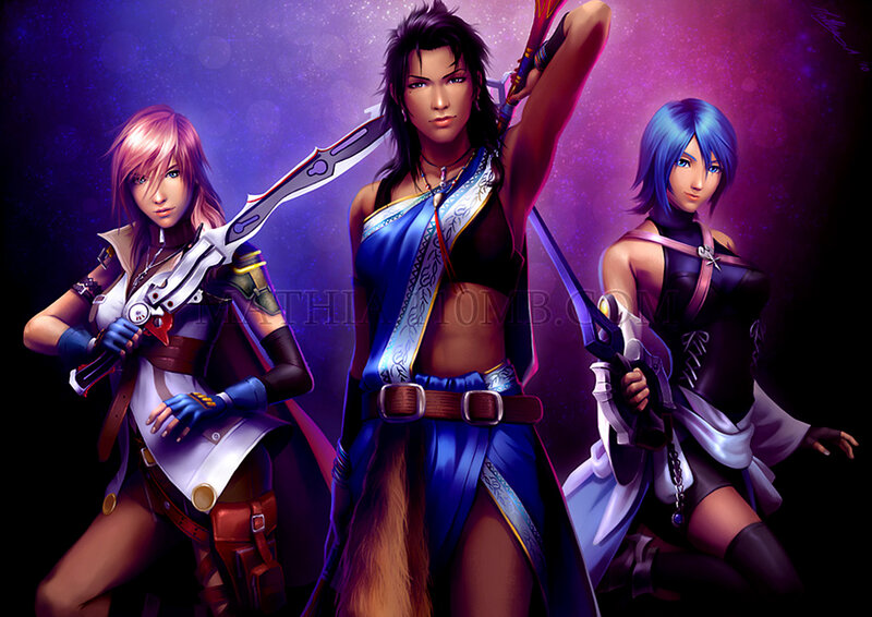 Three Female Warriors — Purple