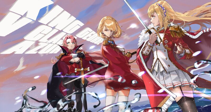 Three Female Warriors — Red, Dramatic, Anime, Swords