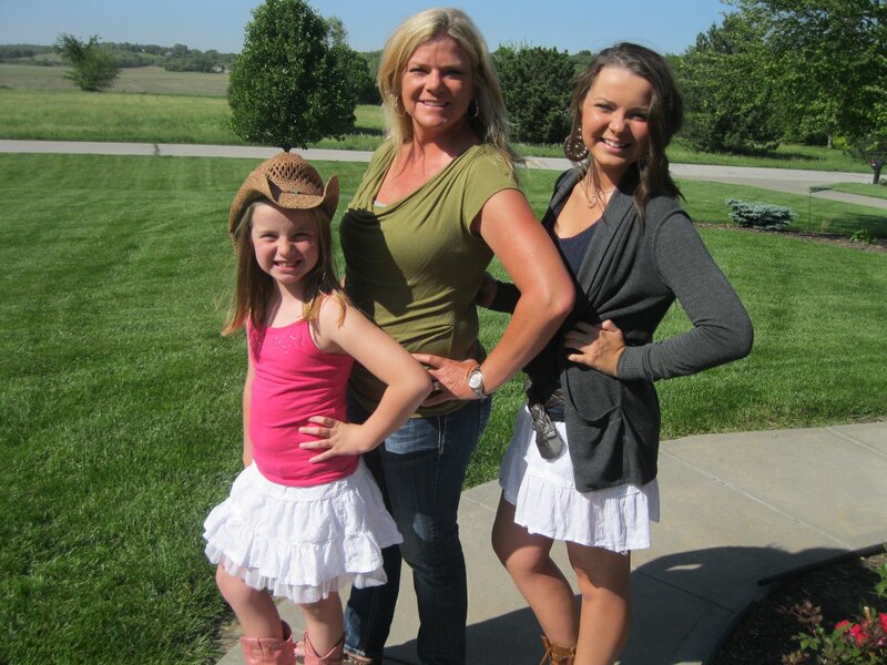 Three Females on Lawn