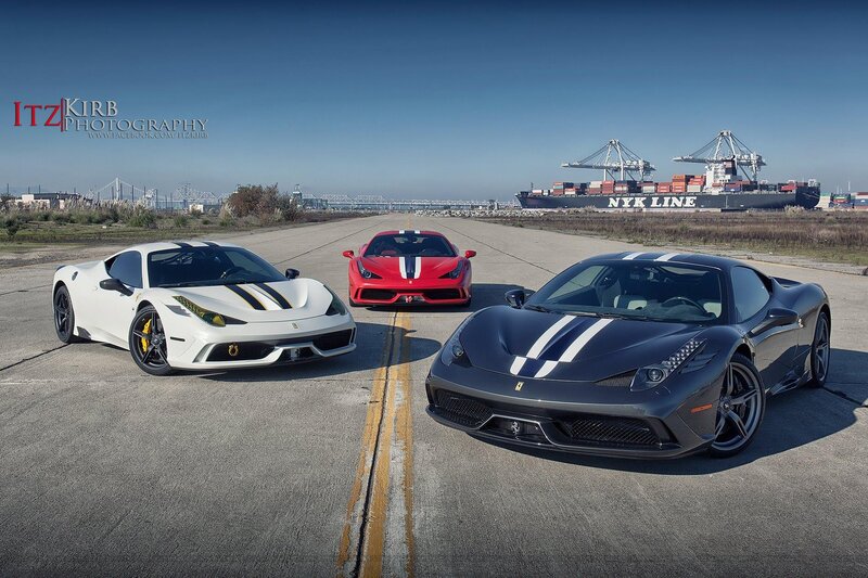 Three Ferrari Sports Cars