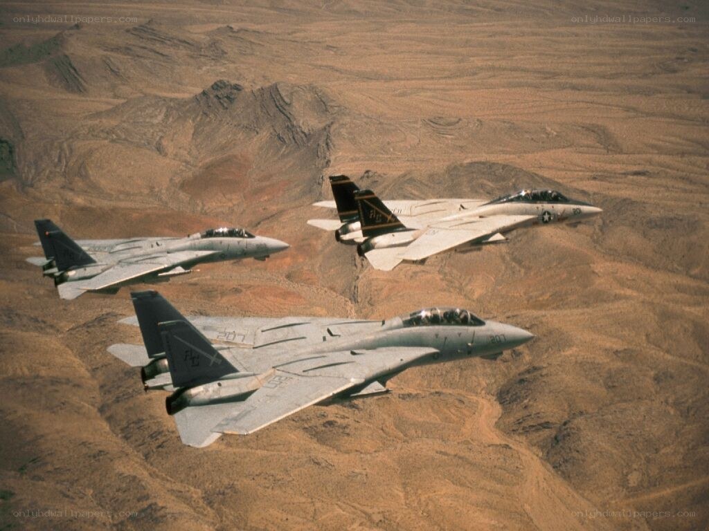 Three fighter jets in formation