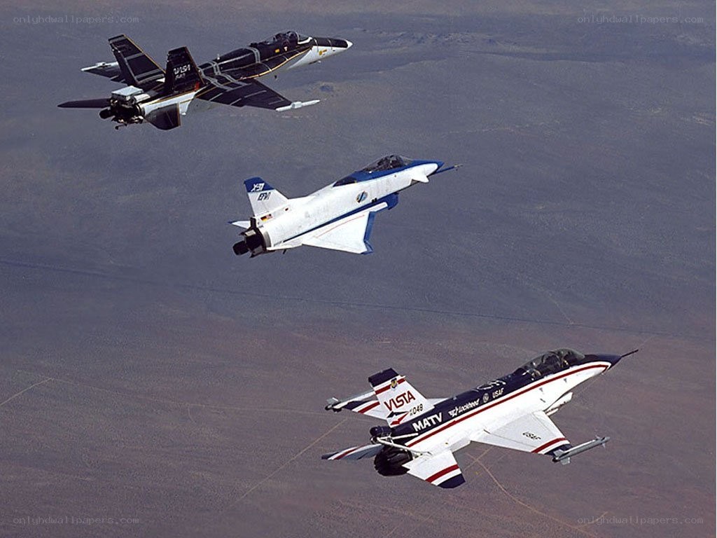 Three fighter jets in formation