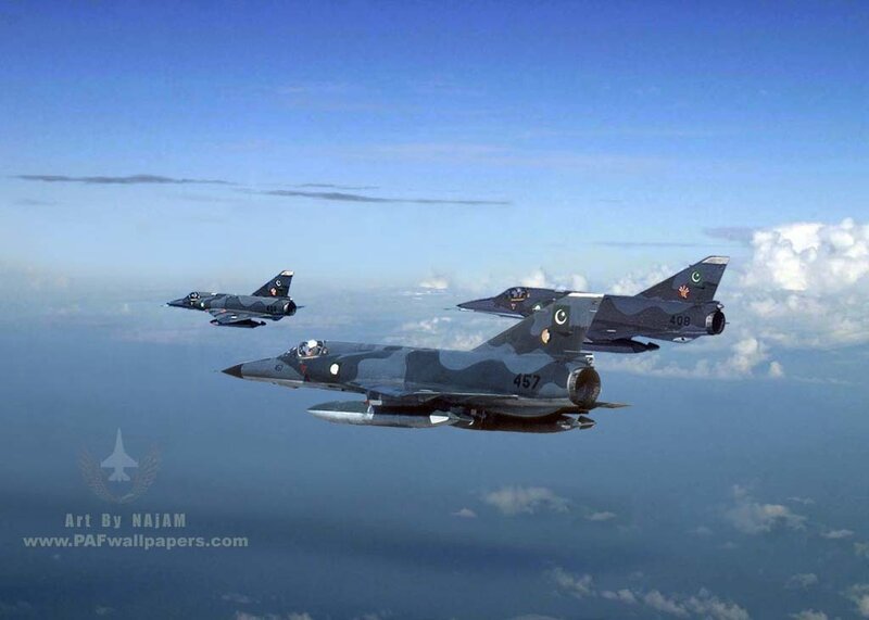 Three Fighter Jets in Formation — Blue, Dramatic, Afternoon, Photograph, Aircraft, Clouds