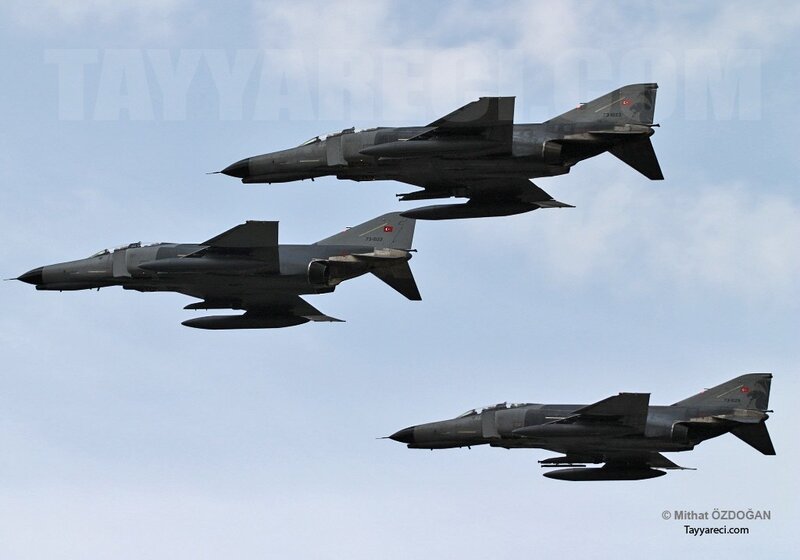 Three Fighter Jets in Formation — Dramatic