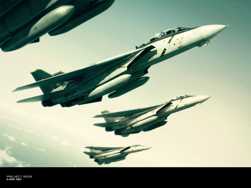 Three Fighter Jets in Formation — Gray, Dramatic, Digital Art