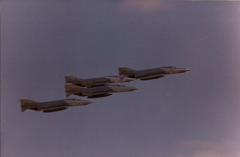 Three Fighter Jets in Formation — Gray, Dramatic, Sunset