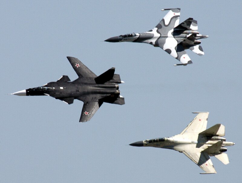 Three Fighter Jets in Formation — Gray, Dynamic, Afternoon, Photograph, Aircraft, Sky