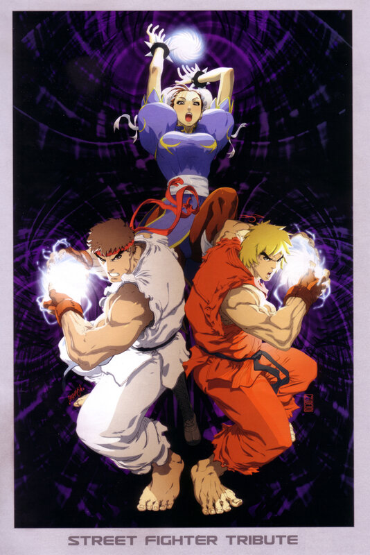 Three Fighters in Action — Purple