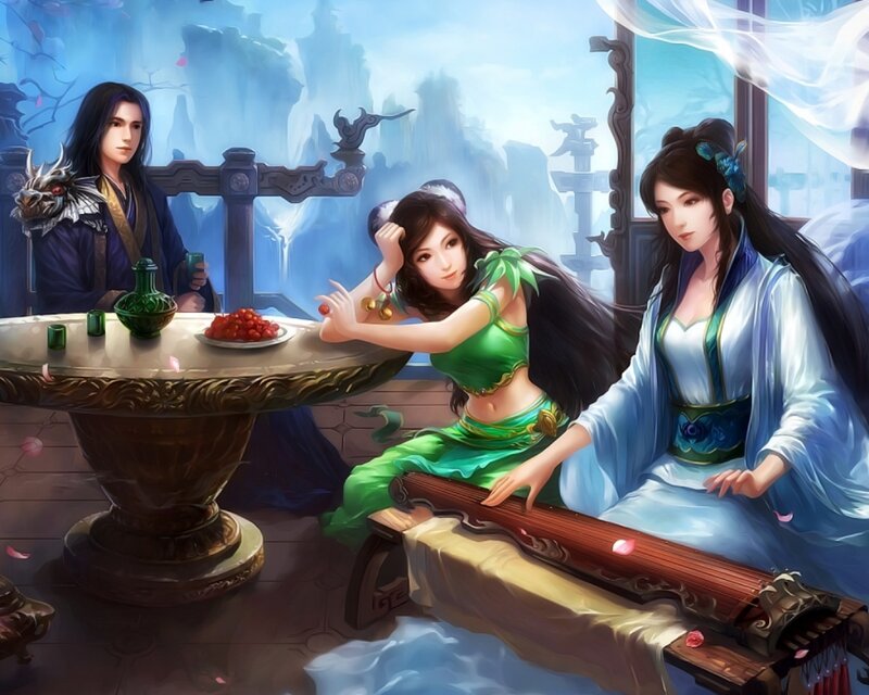 Three Figures at a Table