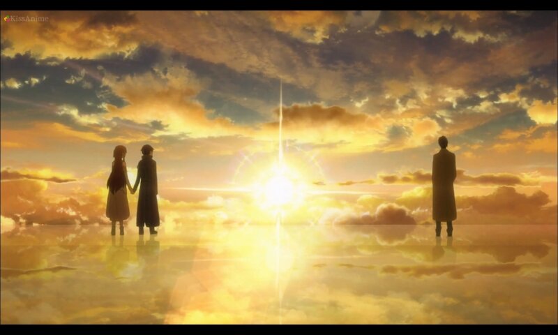 Three Figures at Sunset
