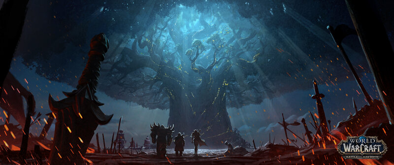 Three Figures in a Forest — Blue