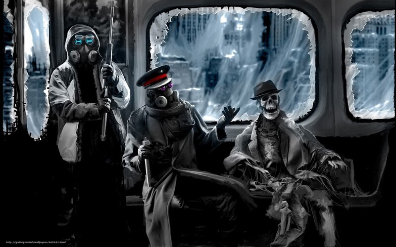Three Figures in a Vehicle
