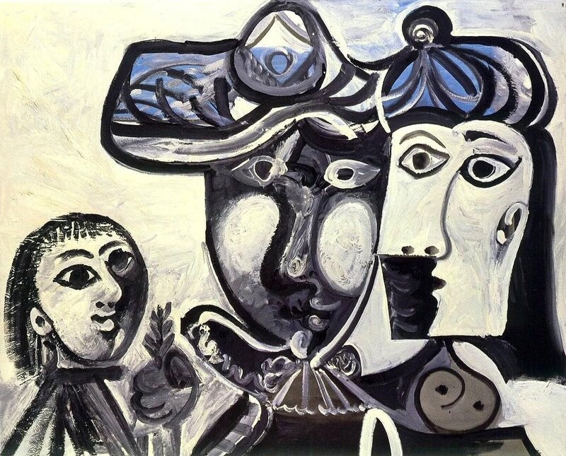 Three Figures in Abstract Style