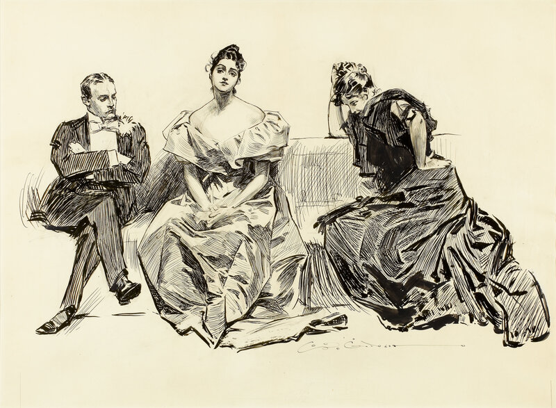 Three figures in formal attire