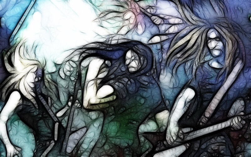 Three Figures in Motion
