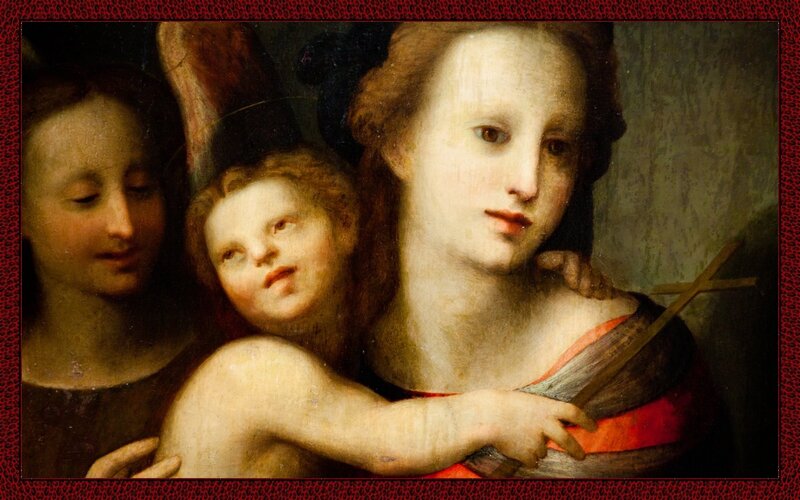 Three Figures in Religious Painting