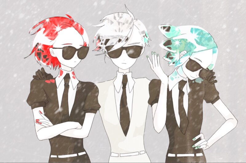 Three Figures in Suits