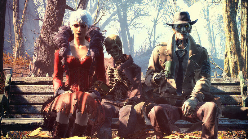 Three Figures on a Bench
