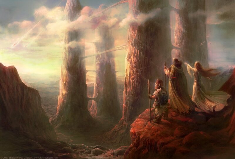 Three Figures on a Cliff
