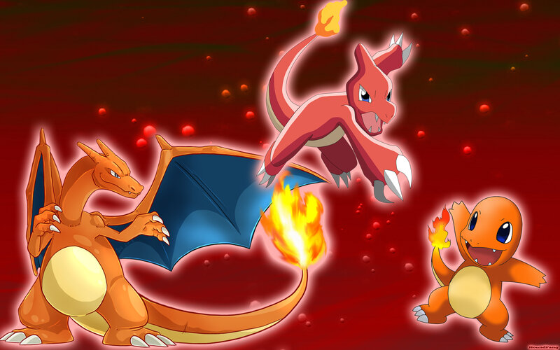 Three Fire-type Pokémon