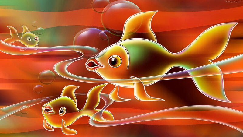 Three Fish Swimming