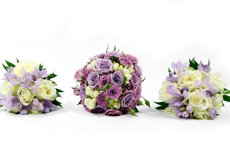 Three Floral Bouquets — Purple, Calm