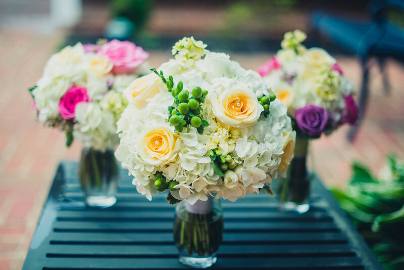 Three Floral Bouquets — White
