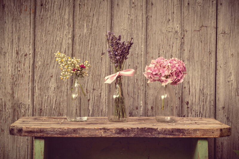Three Flower Arrangements — Brown