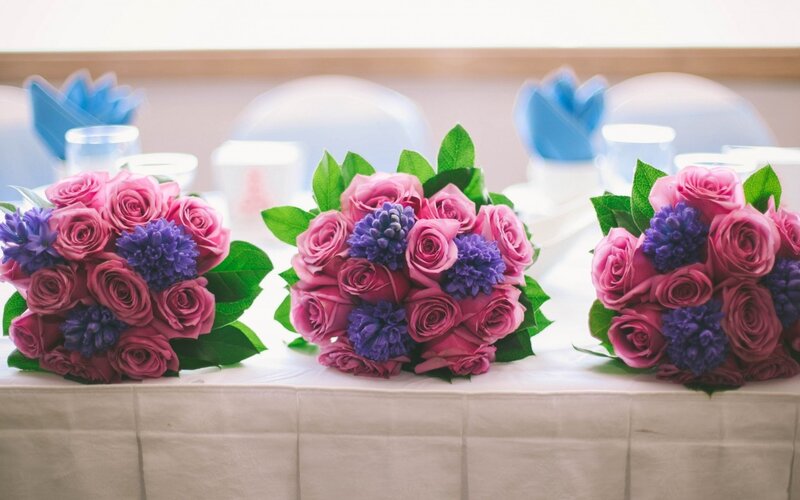 Three Flower Bouquets — Pink, Calm, Photograph