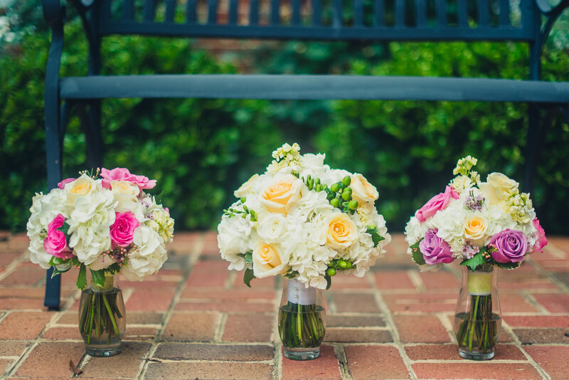 Three Flower Bouquets — White