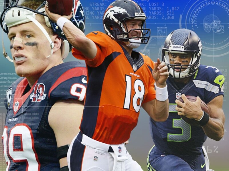 Three Football Players — Blue