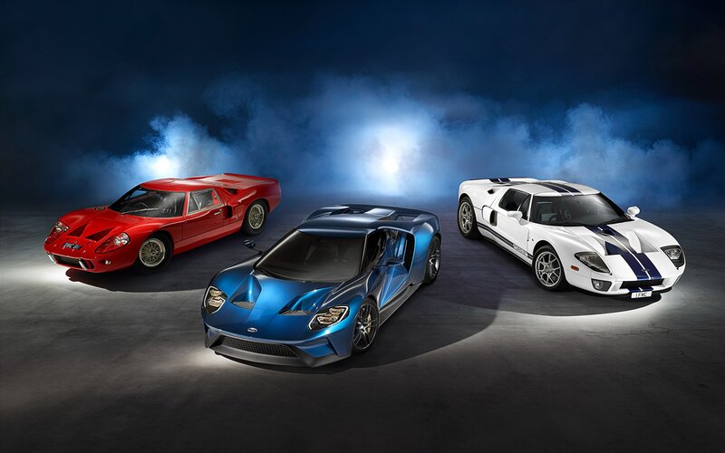 Three Ford GT Cars — Blue