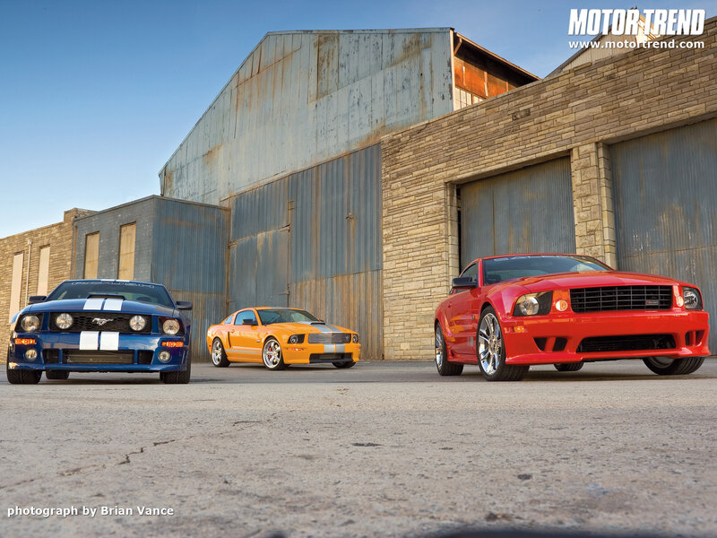 Three Ford Mustang Cars