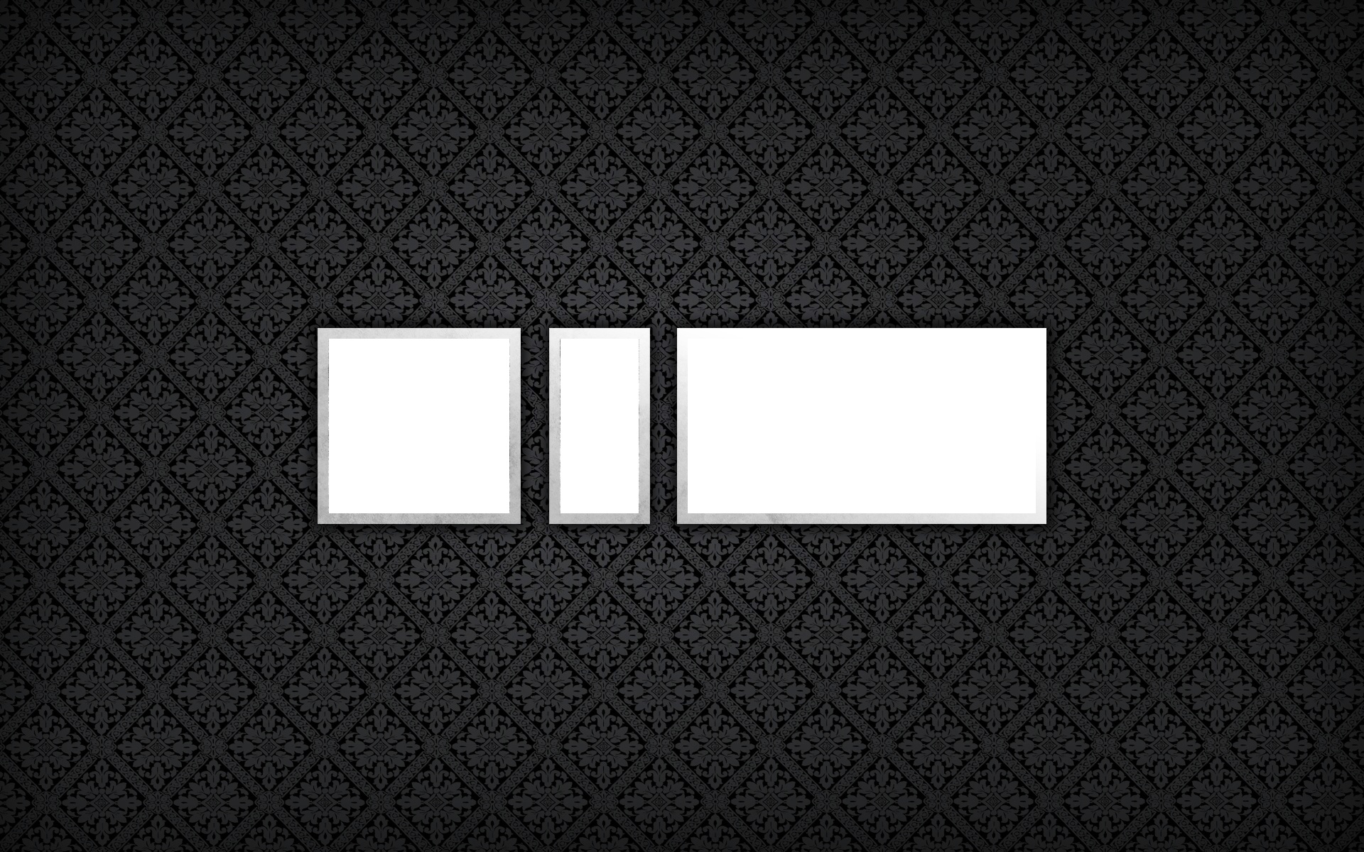 three frames on patterned wall
