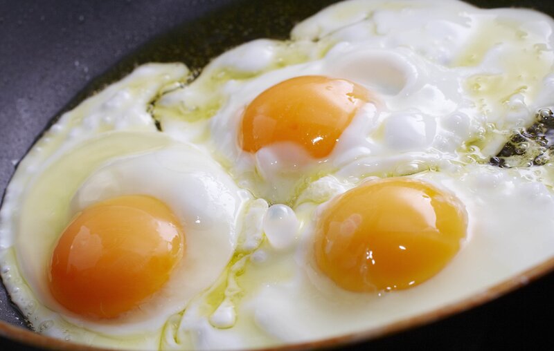 Three Fried Eggs — White