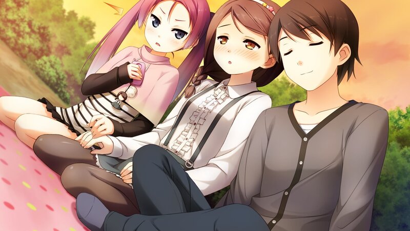 Three friends on a blanket