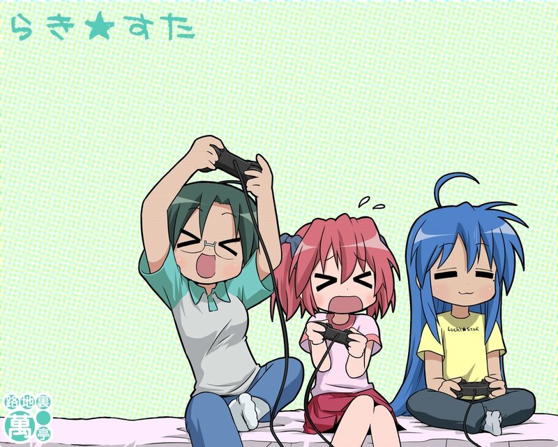 Three friends playing video games