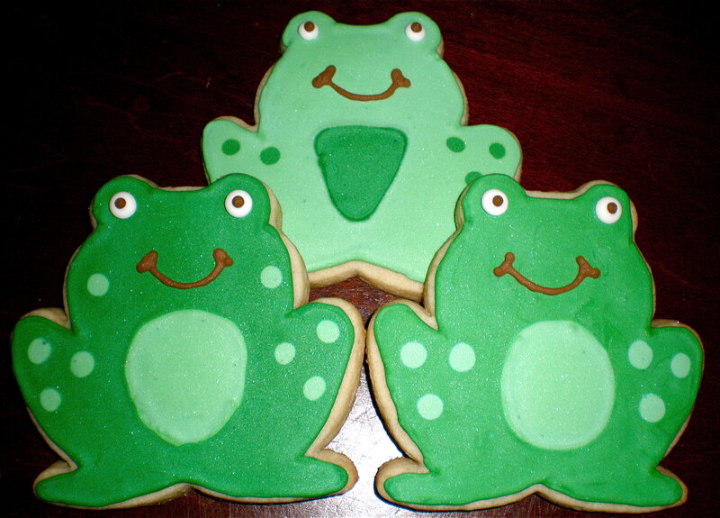 Three Frog-shaped Cookies