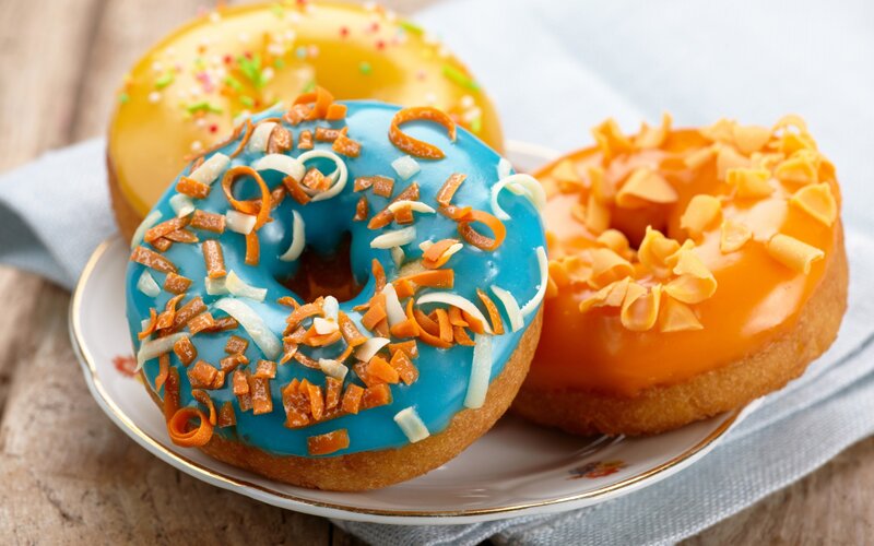 Three Frosted Donuts